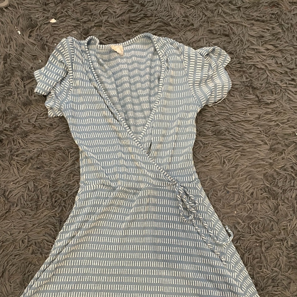 Blue Patterned A line dress